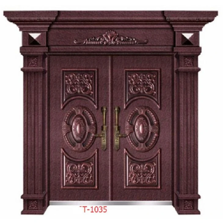 Brown Color Entry Steel Copper Door